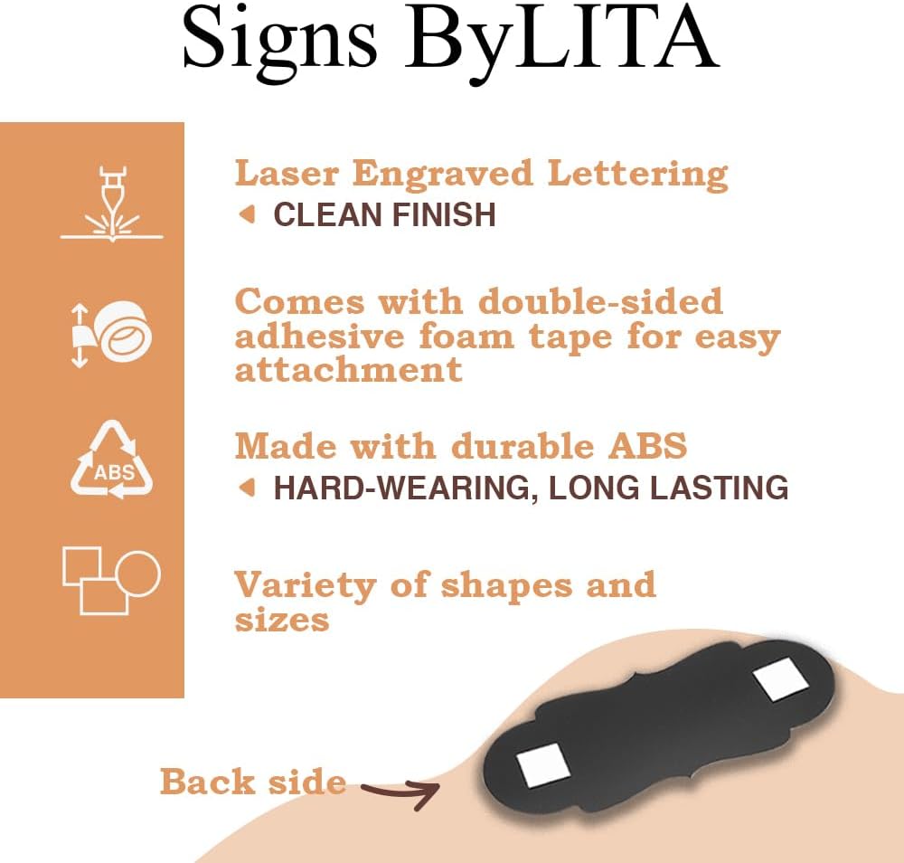 All Quality Designer Restroom Wall or Door Sign - Bathroom Signage | Durable Plastic and Easy Installation | (Multipacks)