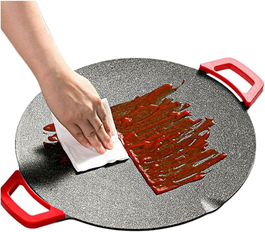 28CM Portable Non-Stick Electric Indoor Grill Pan, Household Round BBQ Griddle Plate Grill Pan Non-Stick Grill Adjustable Gears Barbecue