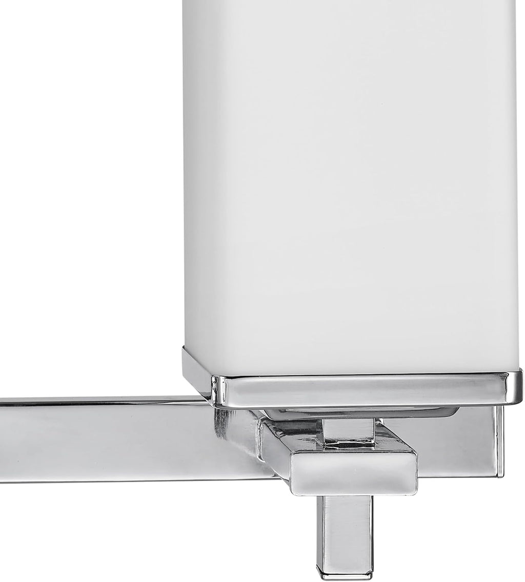 Globe Electric 59221 Finn 5-Piece All-in-One Bath Set, 3-Light Vanity, Bar, Towel Ring, Robe Hook, Toilet Paper Holder, Polished Chrome