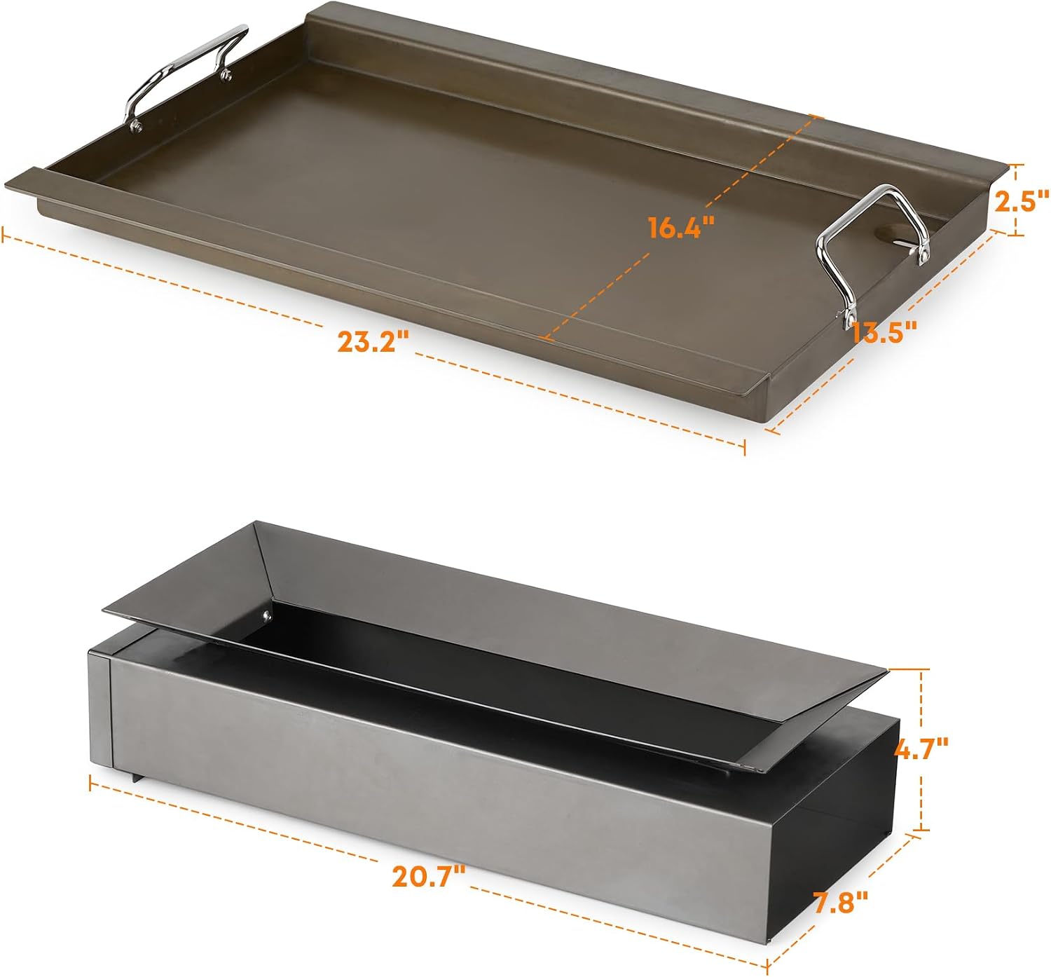 Stanbroil Griddle Insert with Heat Manifold Kit, Flat Top Griddle Accessory for Masterbuilt Gravity Series 800 Grill and Smoker MB20040122 MB20040221