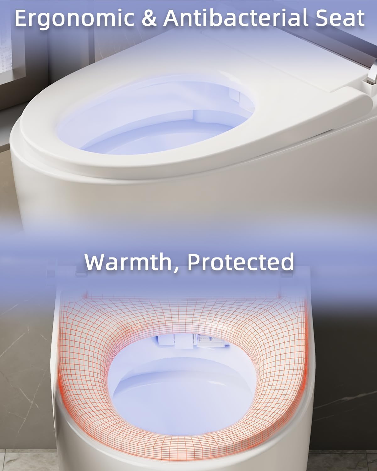 TOTTE Luxury Smart Toilet with Bidet, Hands-Free with Auto Open/Close Lid & Self-Cleaning Bowl | Adaptive Warm Water Wash & Heated Seat, Built-in Aroma, One-Piece Elongated Design