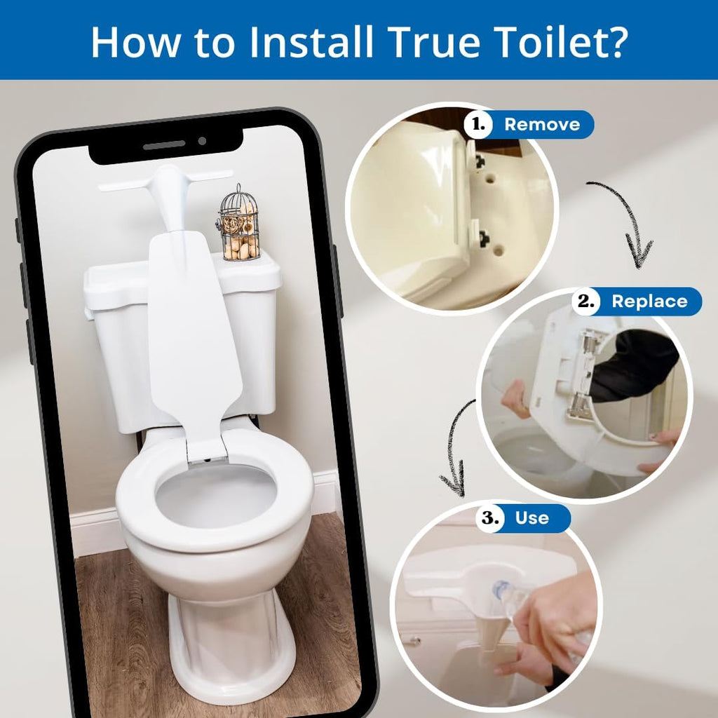 Toilet Seat with Urinal Attachment (Round) - Solution for Urine Splatter in our Bathroom - 100% Effective