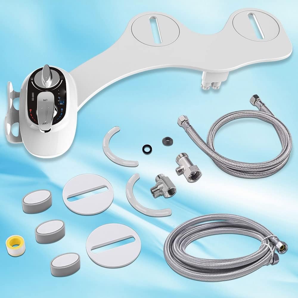Toilet Seat Bidet Attachment Non-Electric Anal Cleaning Shower Washing Sprayer Horizontal