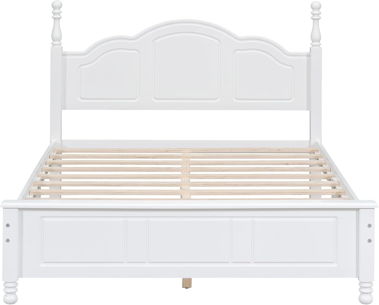 Harper & Bright Designs 3 Pieces Bedroom Sets Full Size Platform Bed with Headboard and Two Nightstand, Solid Wood Bedroom Furniture Sets for Boys Girls Kids Teens Adults - White
