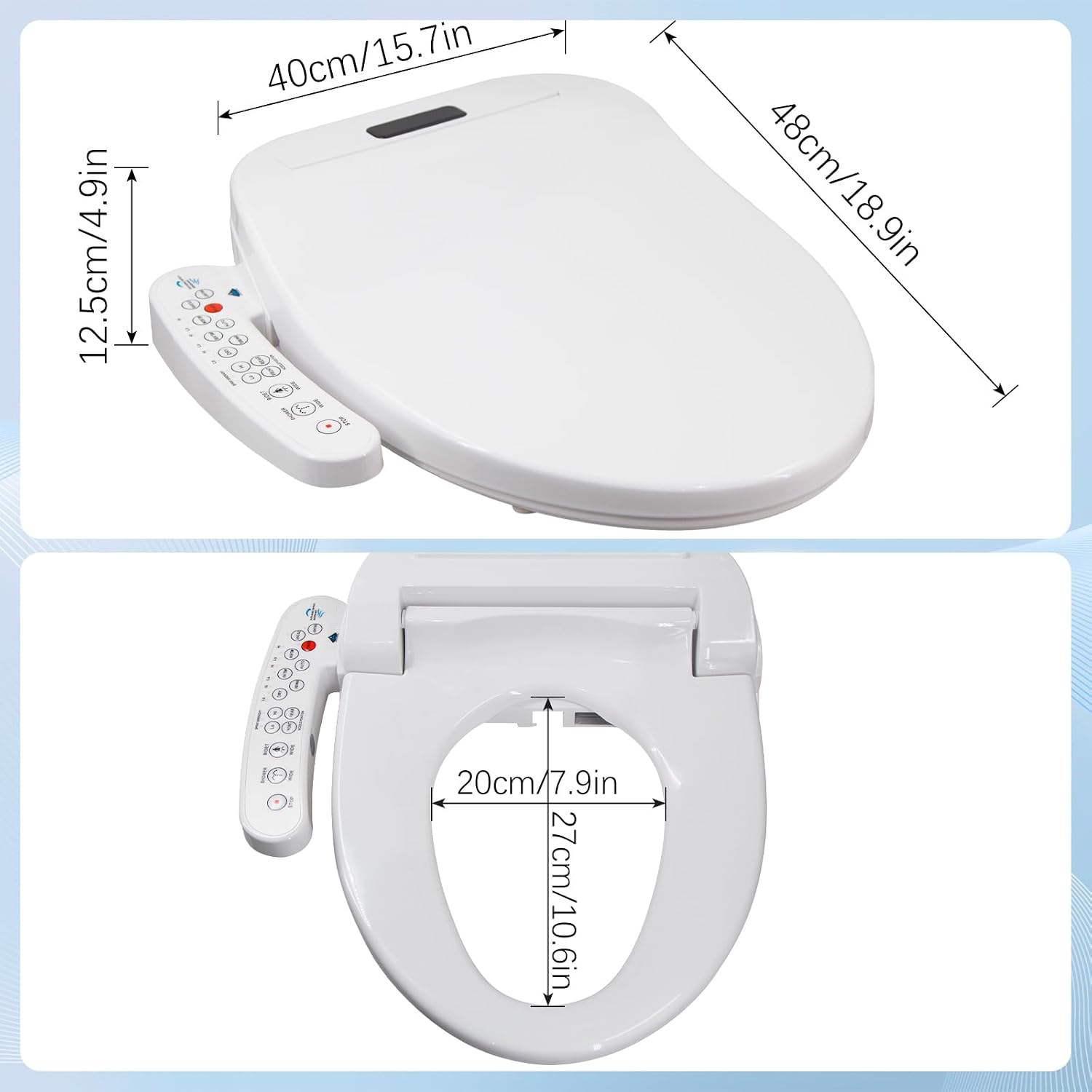 LINKLIFE Bidet Toilet Seat Electric Warm Water Bidet with Warm Air Drying, Heated Seat Bidets with Self-cleaning Nozzle Temperature Adjustable White (Round)