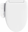 HOROW B0403 Elongated Bidet Toilet Seat, Soft Closing Adjustable Heated Seat fits for T0338W Toilet, Electronic Smart Seat with Warm Air Dryer and LED Night Light, White Side Arm Control