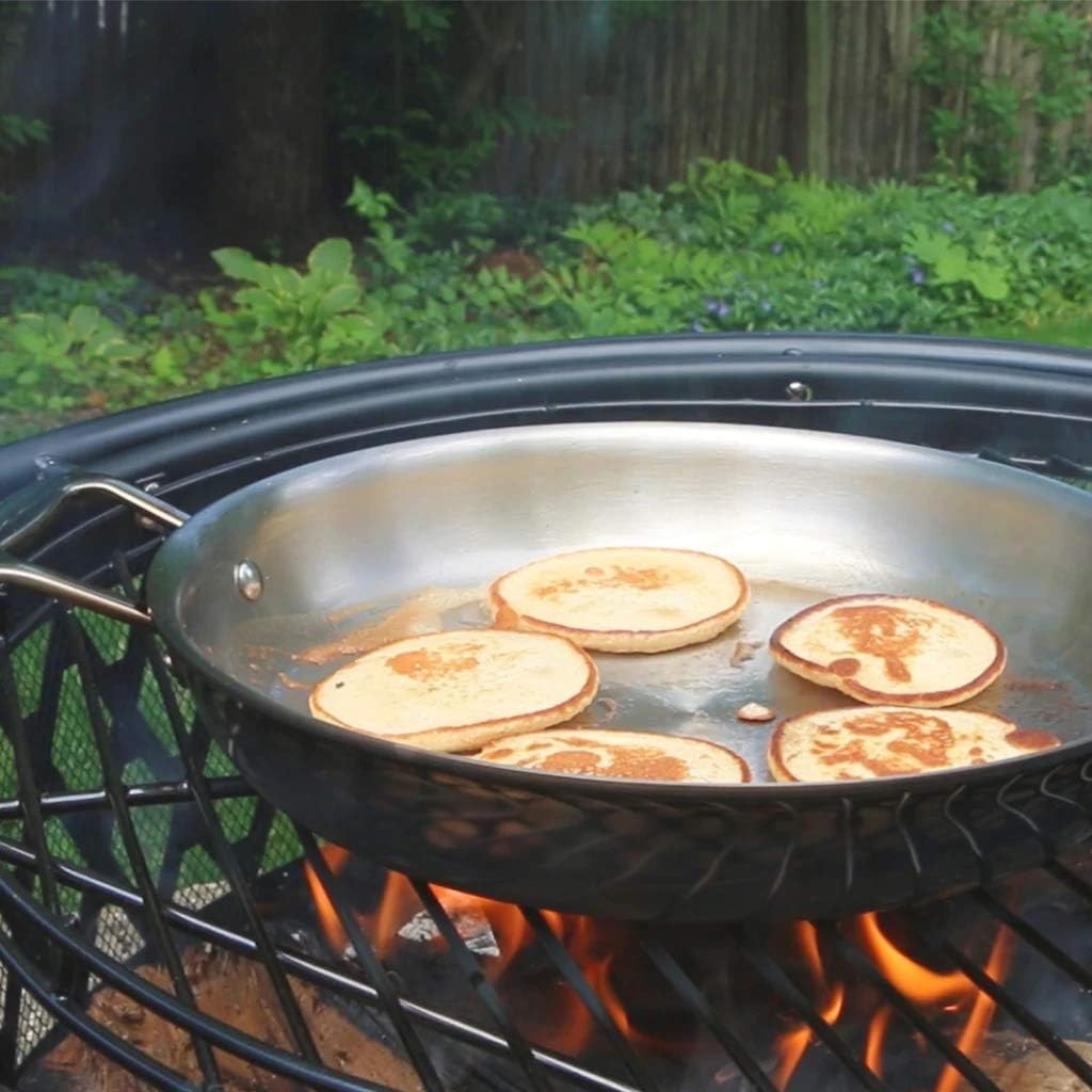 Little Griddle ANYWARE Lifetime Guaranteed 7-Ply USA Crafted Outdoor Indoor Fry Pan with Induction Ready Stainless Steel Cooking Surface, 5-Layer Aluminum Core and Two Helper Handles