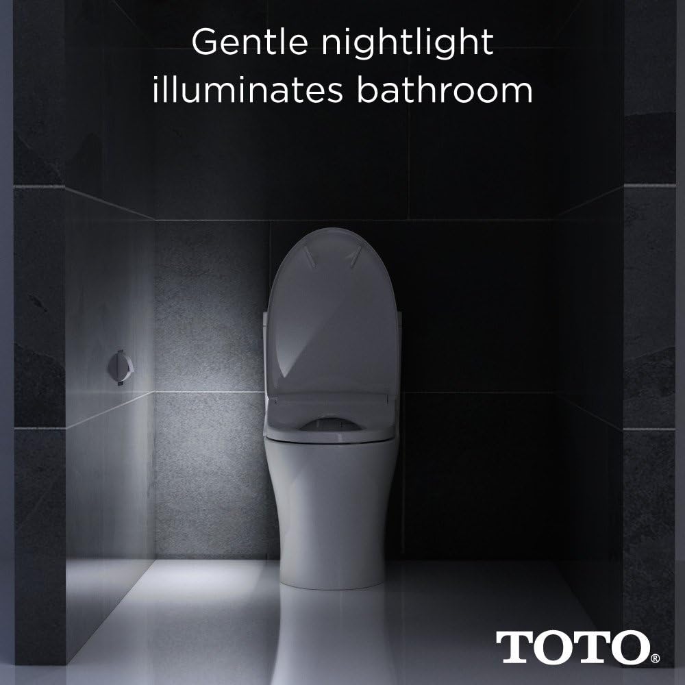 TOTO WASHLET S350e Electronic Bidet Toilet Seat with Auto Open and Close and EWATER+ Cleansing, Round, Cotton White - SW583#01