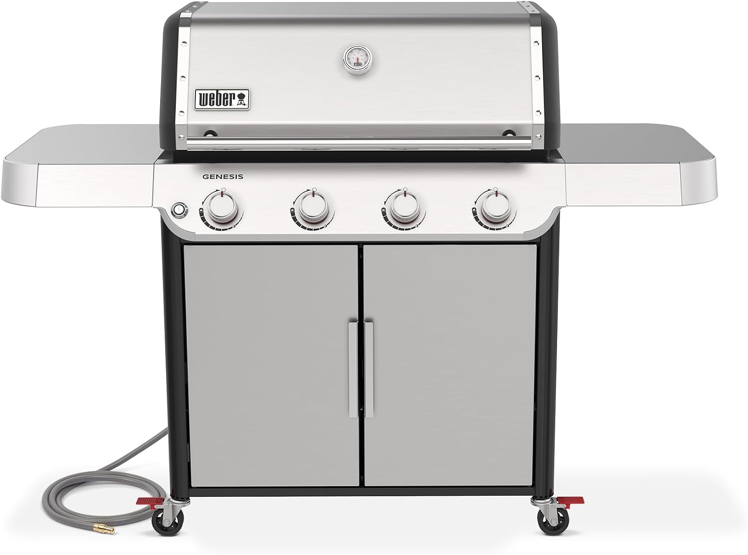 Weber Genesis S-415 Natural Gas Grill for Outdoor Cooking, Stainless Steel, 4 Burners – Stainless Steel Cooking Grates & PureBlu Burners