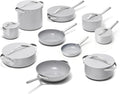 Caraway 24-Piece Nonstick Ceramic Cookware Set - Includes Fry Pans, Sauce, Sauté Pan, Dutch Oven, Petite Cooker, Stir Fry, Rondeau, Stock Pot, Lids & Storage Organizers - Gray