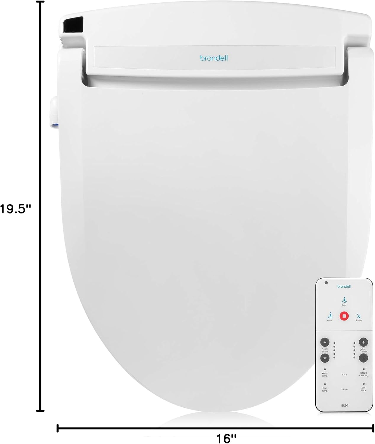 Brondell BL97 Round Swash Electronic Bidet Seat, Fits Round Toilets, White