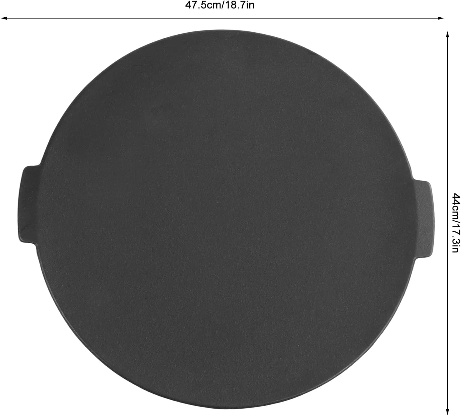 BBQ Grill Pan Cast Iron Round BBQ Griddle Smokeless Heat Non Stick Indoor Outdoor Camping Barbecue Parties Durable Easy to Clean 47.5 x 44CM