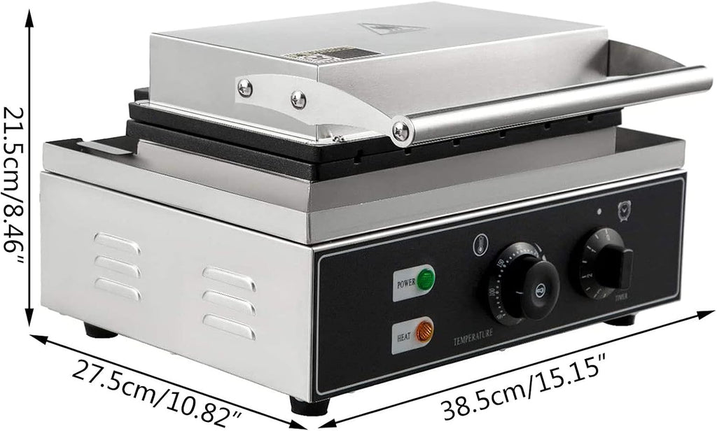 Waffle Maker, 110V 1500W Commercial Waffle Maker Electric Stainless Steel Rotatable Double-Head Heating Waffle Making for Tea Shops, Snack Bars, Dessert Shops (10 Grids 110V 1500W)