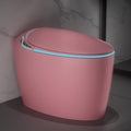 WinZo Luxury Tankless Smart Toilet With Bidet Seat, Elongated Egg Shaped Modern Design, Auto Open Flush, Adjusted Heated Seat, Warm Water and Dryer, Night Light, Side Buttons,Pink