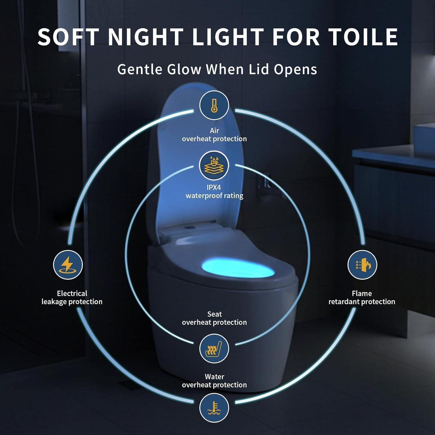 Smart Electric Bidet Toilet Seat Elongated, Dual Control Panel & Remote with LED Display, Instant Warm Water, Heated Seat, Warm Air Dryer, Night Light, Soft-Close Lid
