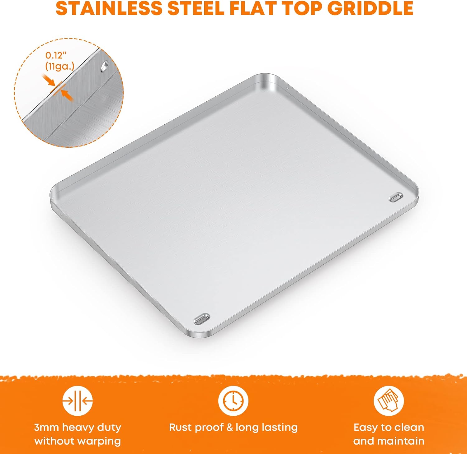 Stanbroil Stainless Steel Griddle Top for Cuisinart CGG-0028 28' 2-Burner Propane Gas Grill, 28 Inch Griddle Replacement Top with Dual Grease Management System