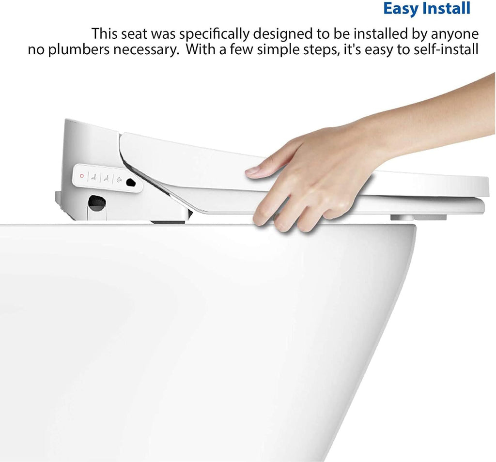 VOVO VB-6100SR Round Bidet Toilet Seat, Warm Water, LED Light, Heated Seat, White, Dryer, Stainless Steel Nozzle, Made in Korea