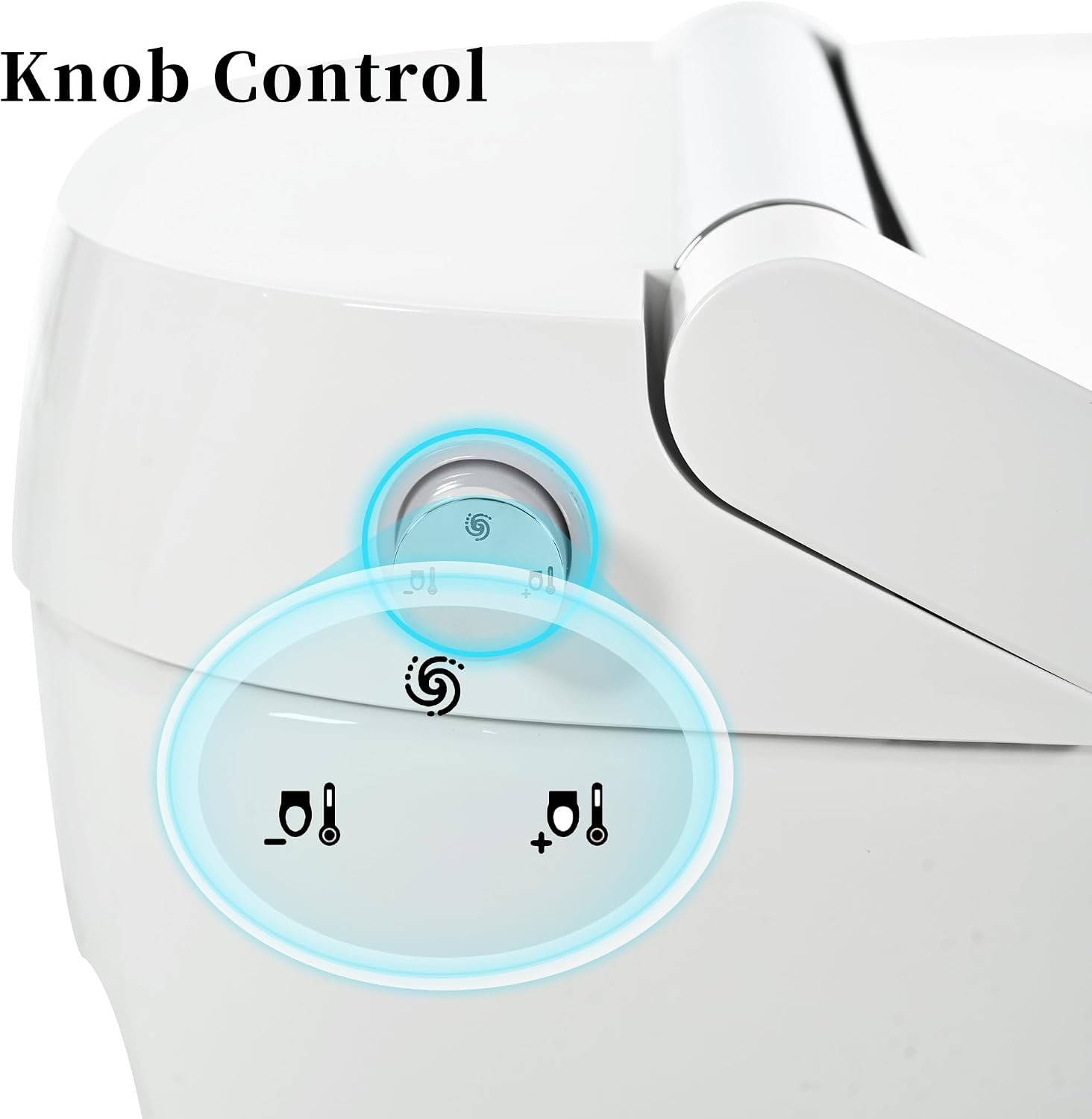 Smart Toilet with Adjustable Heated Seat, One-Piece Elongated Ceramic Toilet, Dual Flush 1/1.28 GPF, Auto Flush, Foot Sensor, Knob Control, Soft Night Light, White
