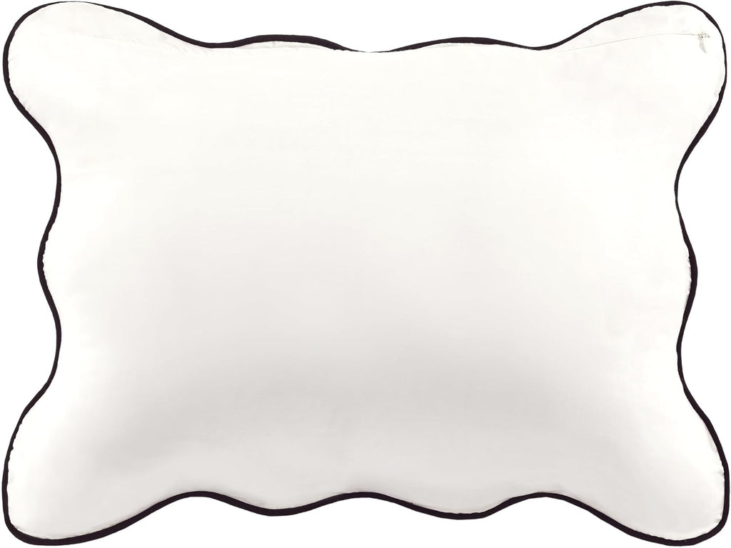 kate spade new york Scalloped Edge 3-Piece Full/Queen Quilt Bedding Set, 100% Cotton Reversible Cover, All Season Warmth Bedding, Machine Washable, Marshmallow