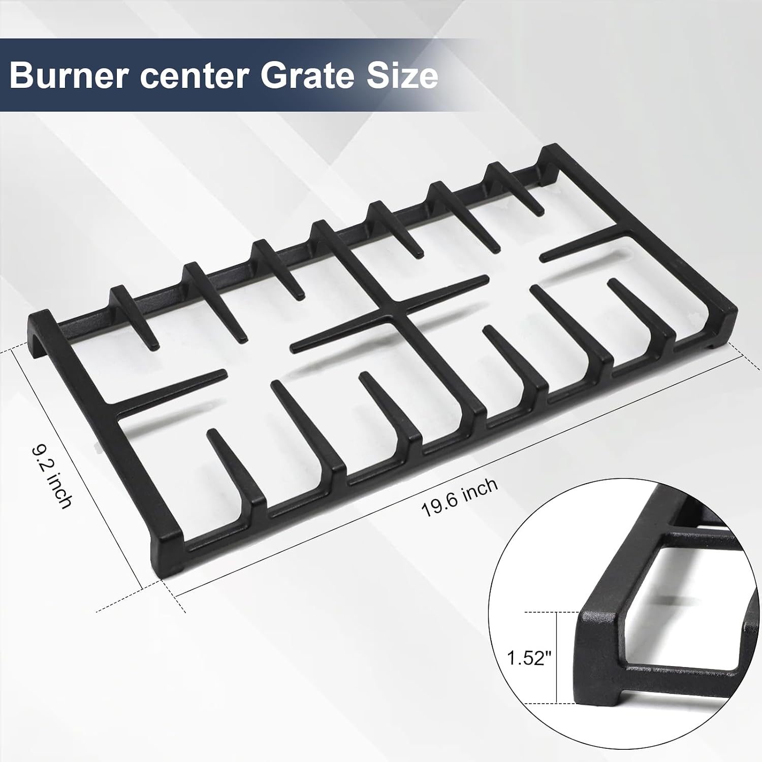 Criditpid WB31X27151 Side Grate & WB31X27150 Center Grate Kit Replacement Parts for GE Stoves, General Electric Gas Range Burner Grate for JGBS66REKSS JGB735SPSS JGBS86SPSS, 2+1 Pack.