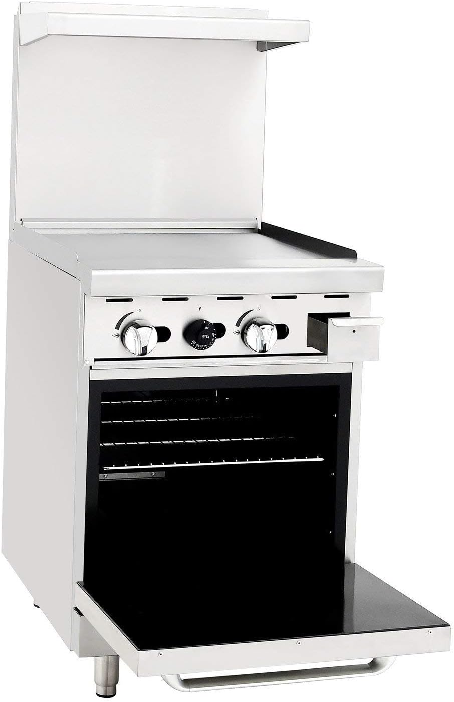 Atosa AGR Commercial Gas Range, 24' Gas Range, Griddle Top, (1) 20' Standard Oven, Propane Gas (AGR-24G-LP)