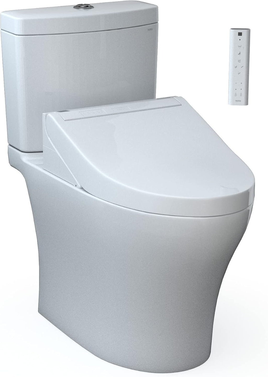 TOTO® WASHLET®+ Aquia® IV Two-Piece Elongated Universal Height Dual Flush 1.28 and 0.9 GPF Toilet and WASHLET C5 Bidet Seat, Cotton White - MW4463084CEMFGN#01