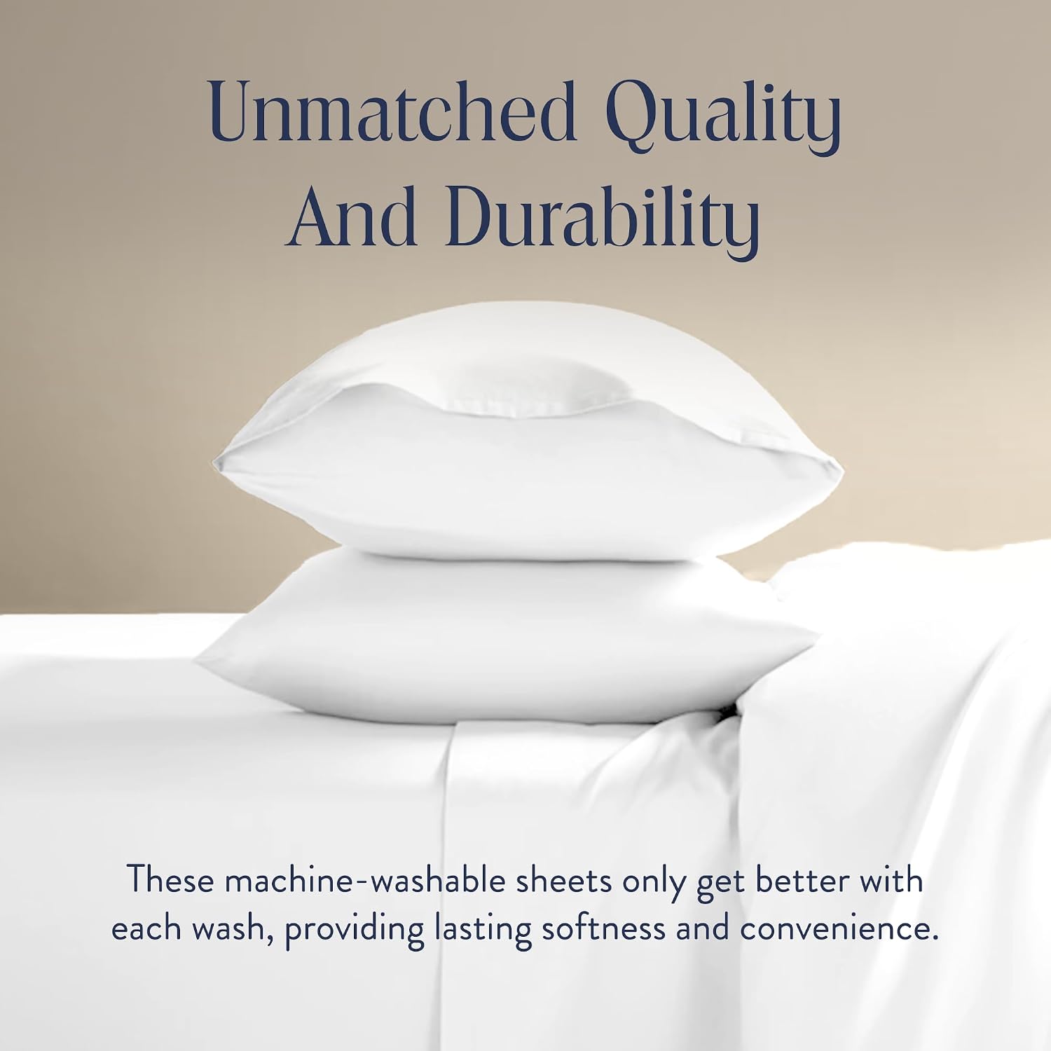 Brooklinen Luxury Sateen 4 Piece Sheet Set - 100% Cotton Bed Sheets, Soft & Durable Queen Size Sheets Set in White, Oeko-TEX Certified Bedding Set, 1 Fitted Sheet, 1 Flat Sheet, 2 Pillowcases