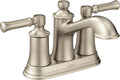 Moen Dartmoor Brushed Nickel Traditional Two Handle Centerset Bathroom Sink Faucet, 6802BN