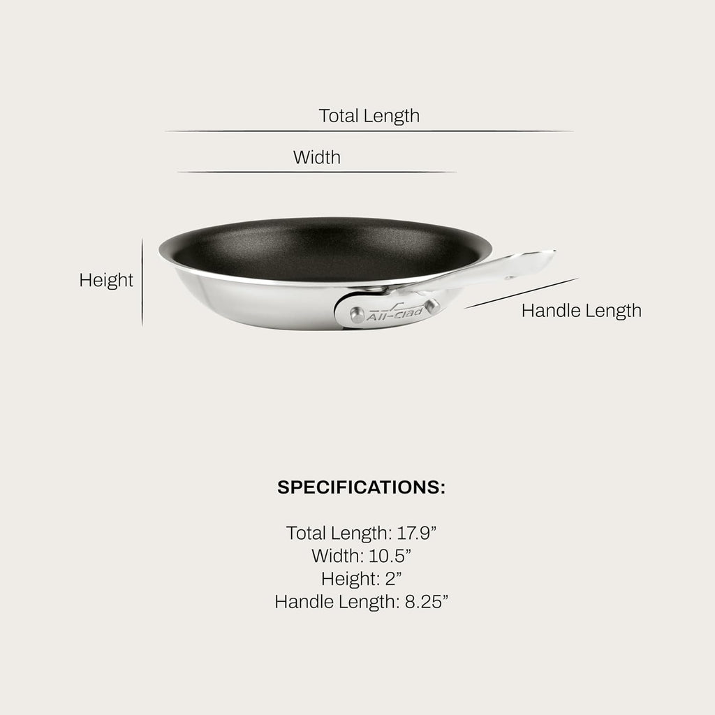 All-Clad D3 Pro Nonstick 3-ply Bonded Cookware, Fry Pan, 10 inch