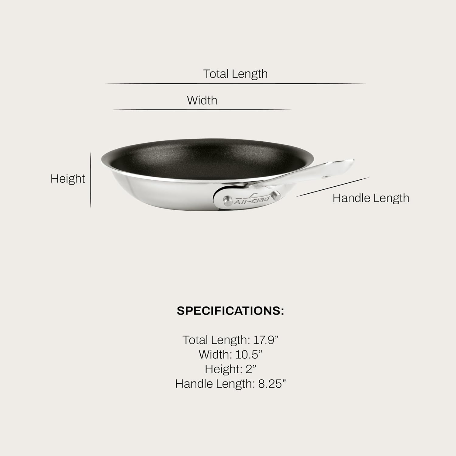 All-Clad D3 Pro Nonstick 3-ply Bonded Cookware, Fry Pan, 10 inch