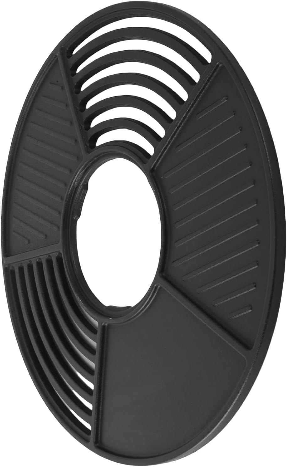 Luqeeg 42cm Round Cast Iron Grill Plate, Non Stick Grate Griddle, Multi Functional Heat Plate Even Heating for Indoor Outdoor Camping and Picnics