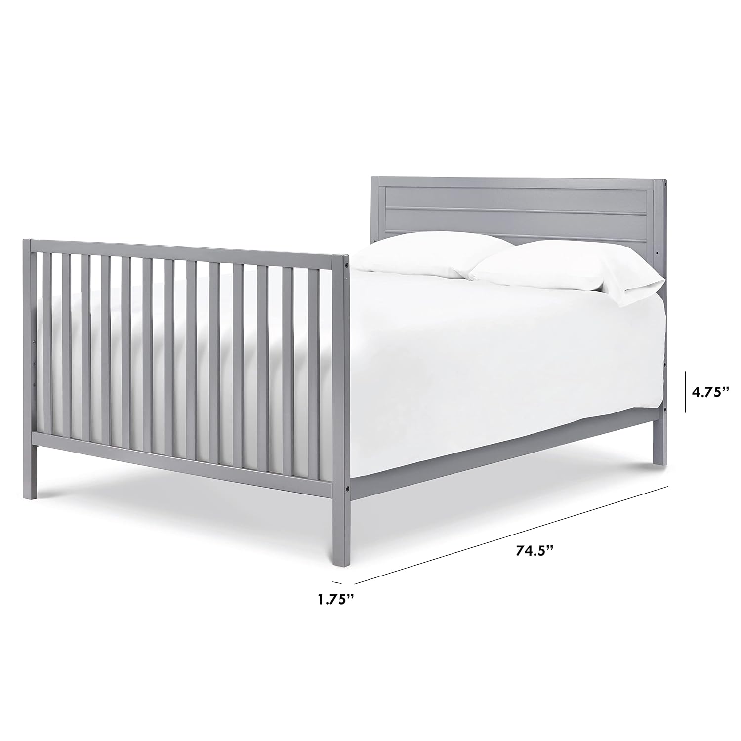 DaVinci Hidden Hardware Twin/Full-Size Bed Conversion Kit (M5789) in Grey
