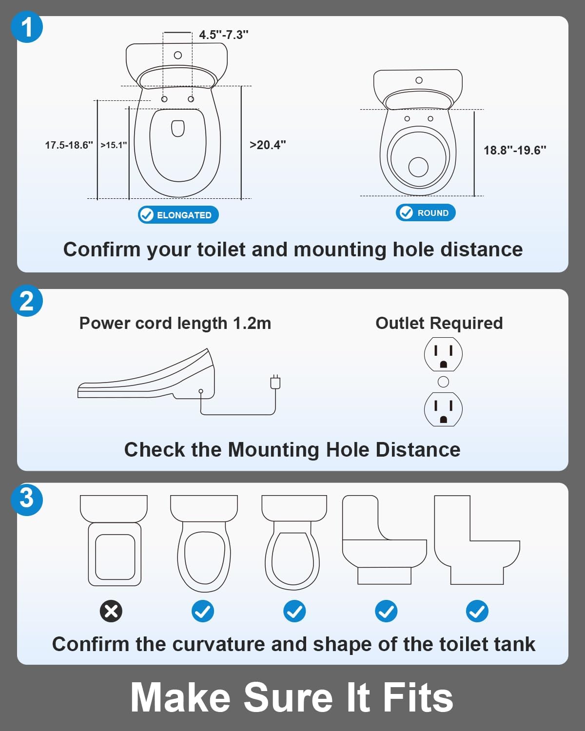 TOTTE Auto Open/Close Lid Bidet Toilet Seat Round, Smart Toilet Seat with Instant Warm Water Heated Bidet Seat & Warm Air Dryer, Multiple Wash Methods, Remote Control, ECO Mode