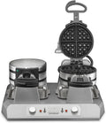 Waring Commercial Belgian Waffle Maker, 120 Waffles Per Hour, Side-by-Side Vertical Design, Rotary Feature for Even Baking, Triple-Coated Nonstick Plates, NSF Certified, WW300BX