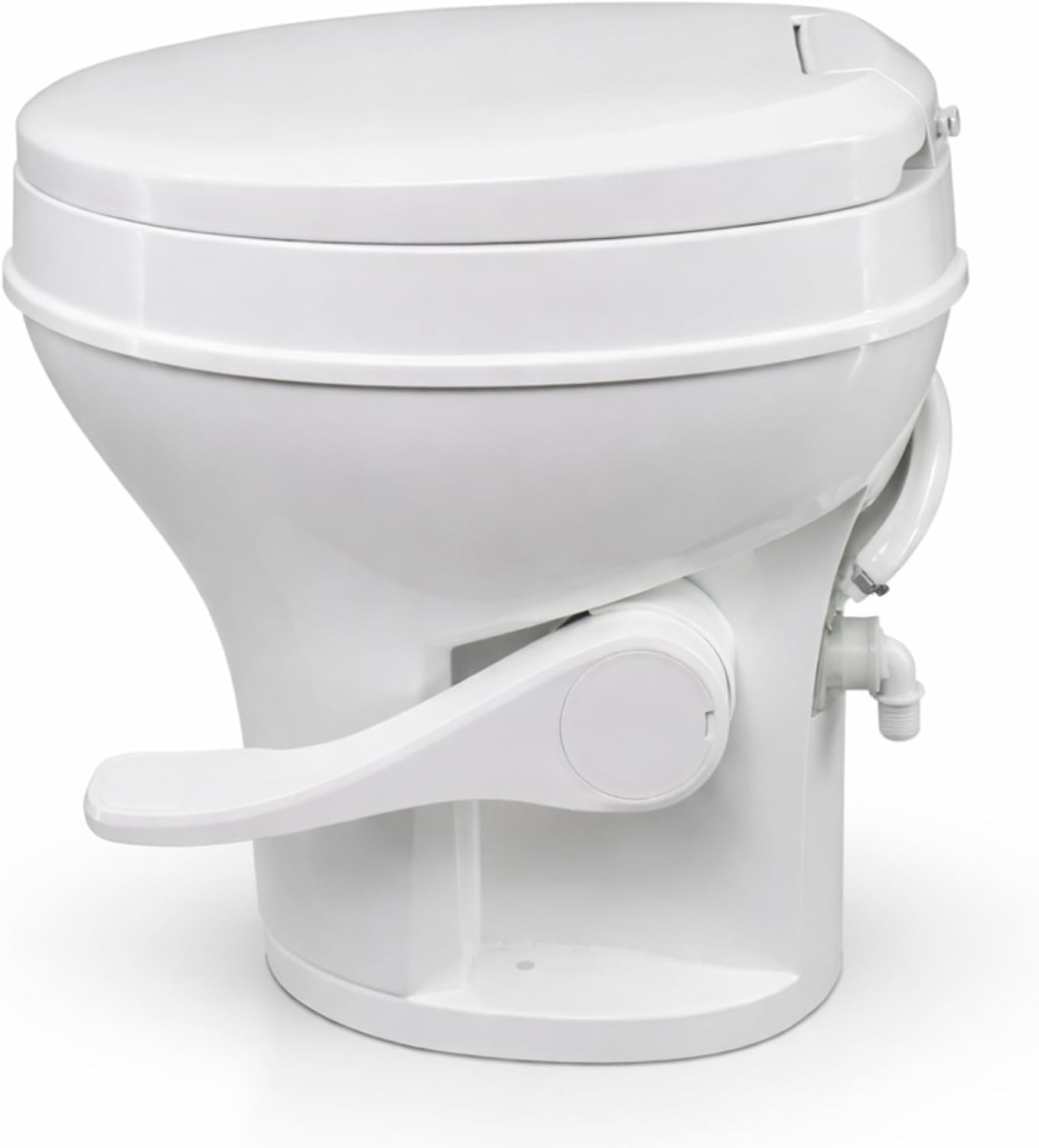SEAFLO RV Toilet, Residential Height 18.4', Gravity Flush Foot Pedal, Soft Close Seat, Camper Toilet for RV Motorhome Travel Trailer, White, SFRTPH-01-01, 4-Year Warranty