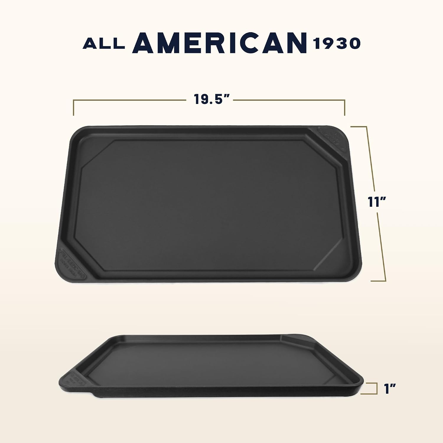 All American 1930 - Ultimate Flat Griddle with Ceramic Non-Stick Coating - Kelp Green - Durable & PFAS Free - For Easy, Prep, Cooking, & Cleaning - Made in the USA
