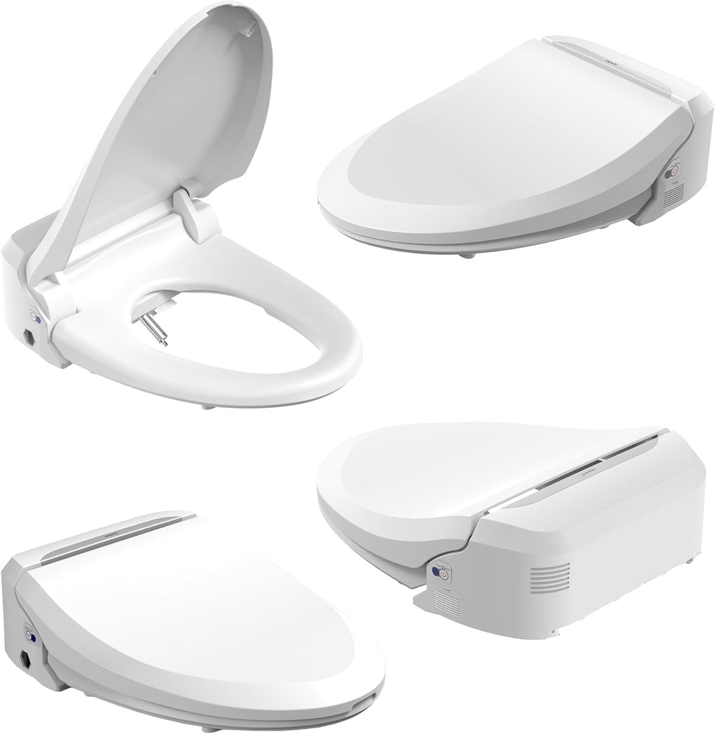 Bio Bidet USPA PRO Modern Bidet Seat, Warm Water, Heated Seat & Dryer, Remote Control, Round