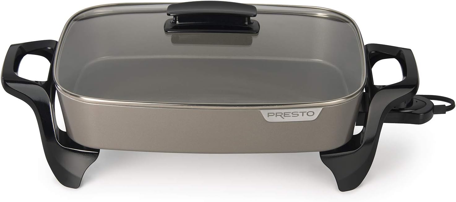 Presto Grey Ceramic Electric Skillet (06856') and Cool Touch Electric Griddle