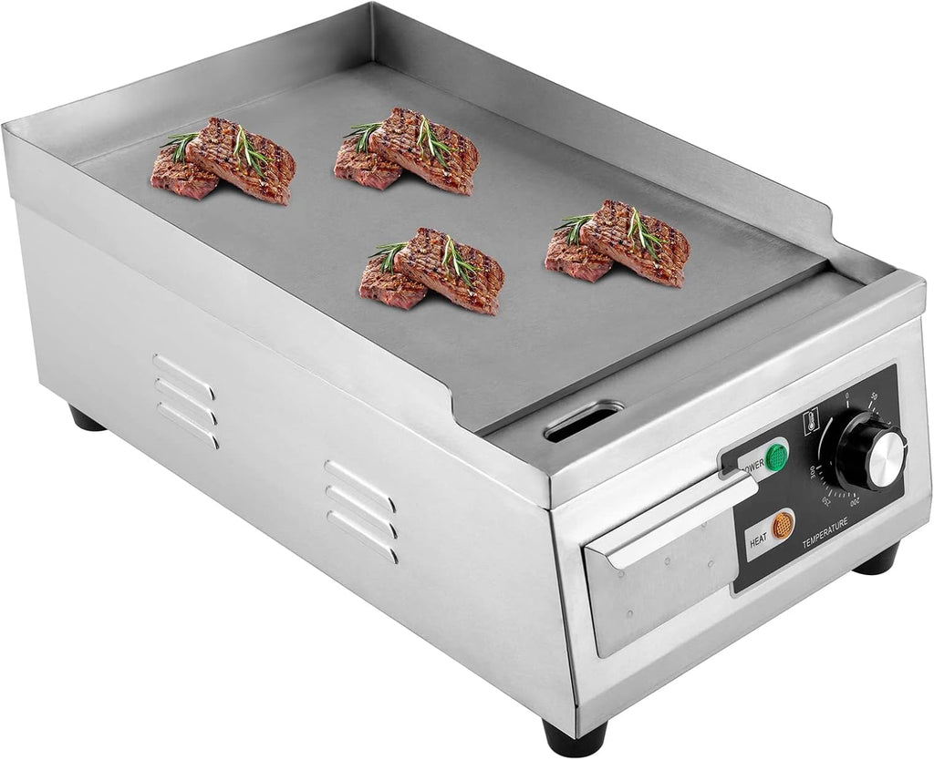 Commercial Griddle, Countertop Griddle Non-Stick, Stainless Steel Electric Flat Top Grill for Restaurant Kitchen, 110V 1300W