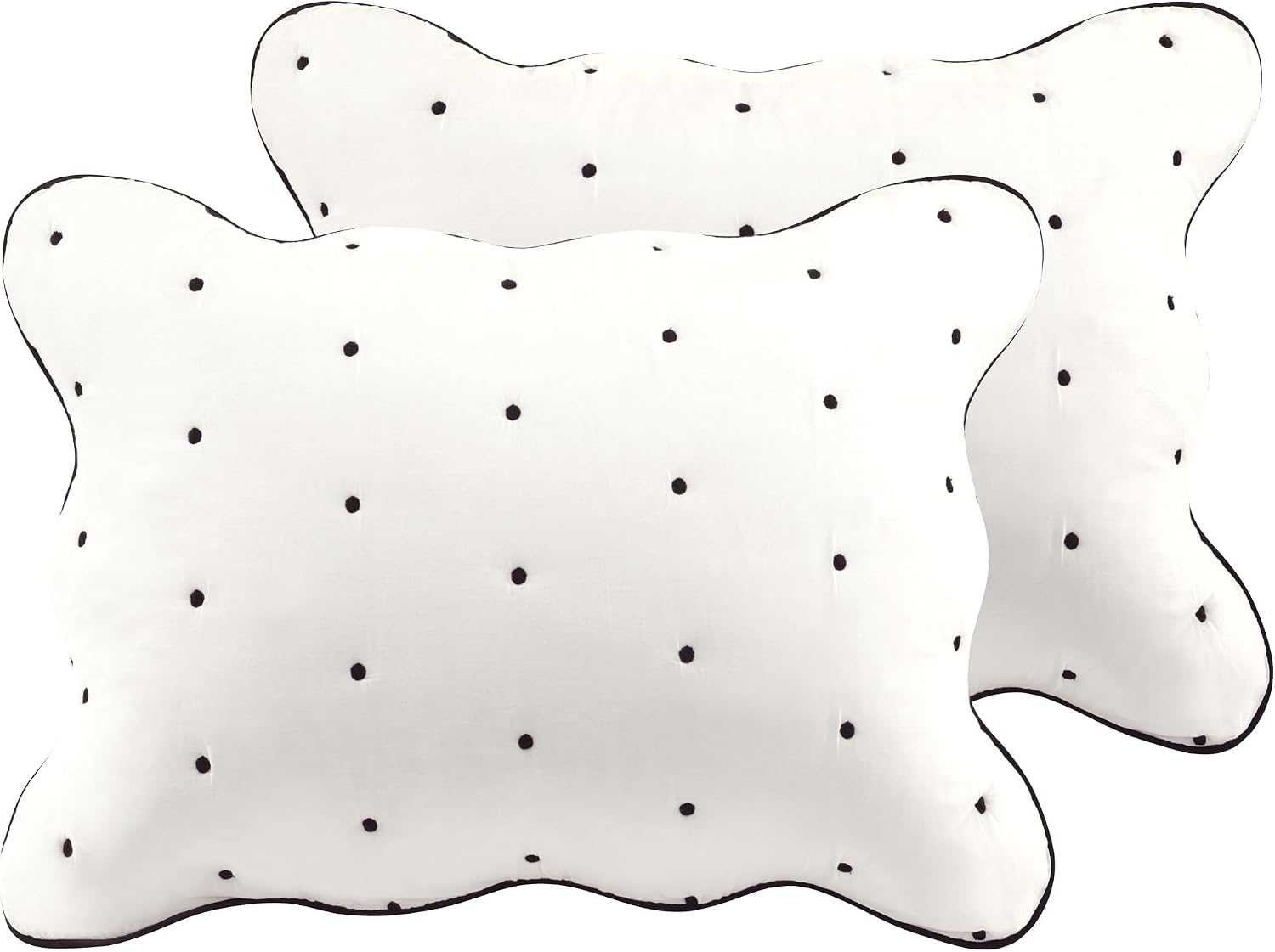 kate spade new york Scalloped Edge 2-Piece Twin Quilt Bedding Set, 100% Cotton Reversible Cover, All Season Warmth Bedding, Machine Washable, Marshmallow