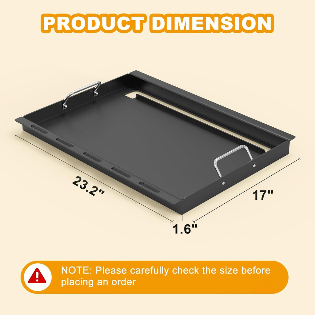 Full Size Griddle Insert Replacement Part for Nexgrill 4-Burner 720-0925 Grills, Non-stick Flat Top Cooking Griddle for Nexgrill 720-0925P 720-0925PG 720-0340 720-0718A, Carbon Steel
