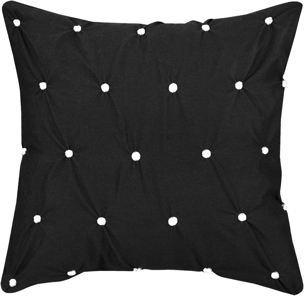 Chic Home CS2119-AN Cheryl 10 Piece Comforter Complete Bag Pleated Ruched Ruffled Bedding with Sheet Set, King, Black