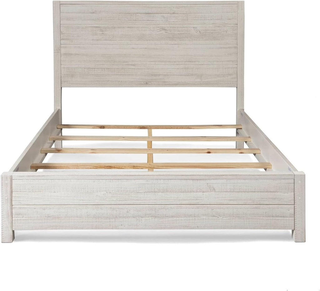Grain Wood Furniture Montauk Solid Wood Bed, Full Size, Rustic Off-White