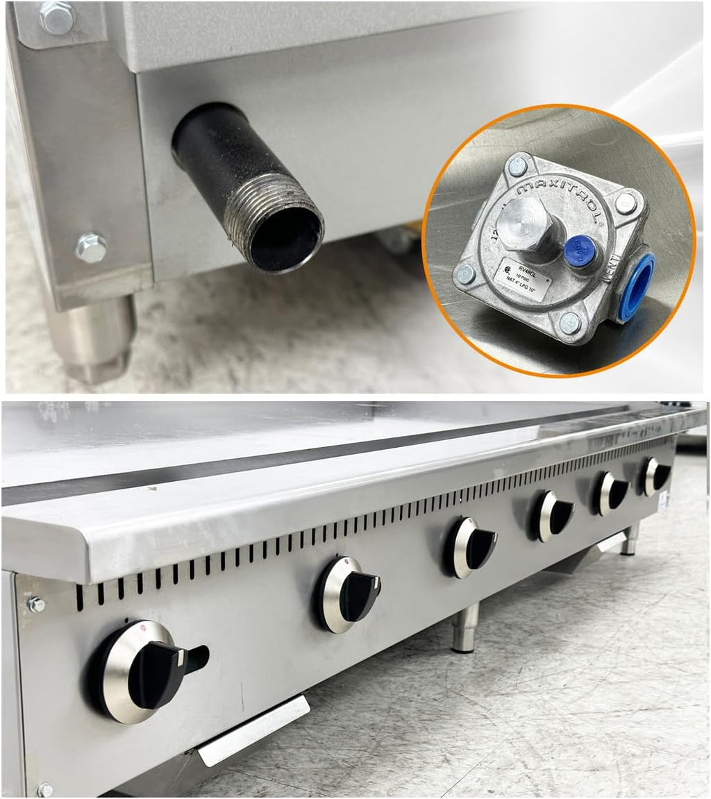 Commercial Griddle 72' Countertop Natural Gas - 180000 BTU ETL TC-G72-H