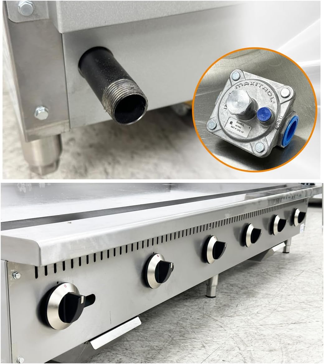 Commercial Griddle 72' Countertop Natural Gas - 180000 BTU ETL TC-G72-H