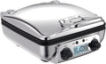 All-Clad Electric Stainless Steel Waffle Maker 4 slice, Digital screen and audible beep alert 7 Browning Levels, Square, Belgium Waffle, Removable Plates, Dishwasher Safe Silver