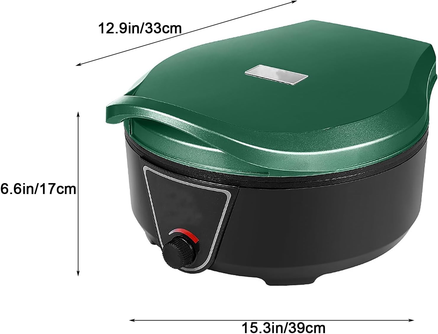 Electric Frying Pan, Electric Griddles, Pizza Maker Machine for Indoor Grill, for Pancakes, Cookies, Burgers(Green)