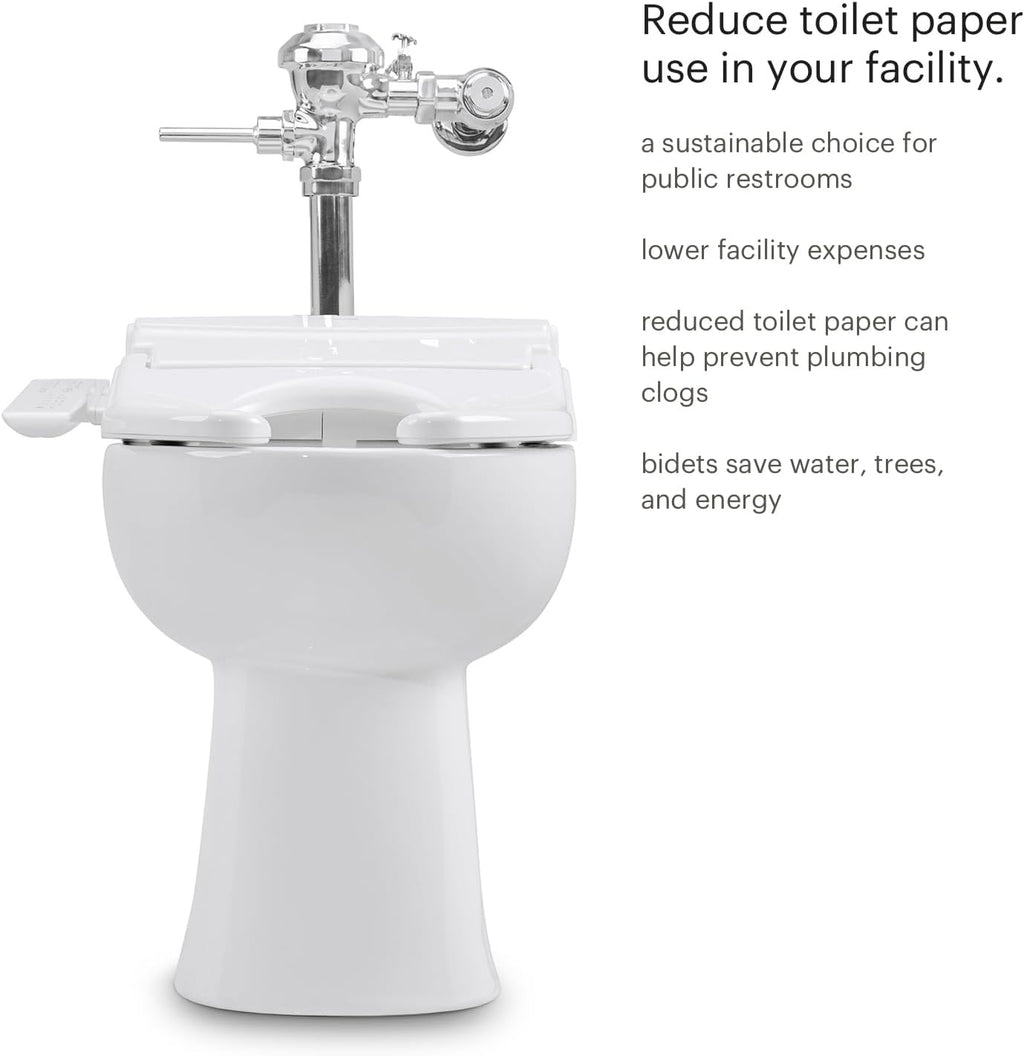 Brondell Commercial Bidet Toilet Seat, Swash Thinline T22, Open Front Cover, Side Arm Control, Heated Seat, Warm Water Wash, Warm Air Dryer, Self-Cleaning Stainless Steel Nozzle, Slim Design, White