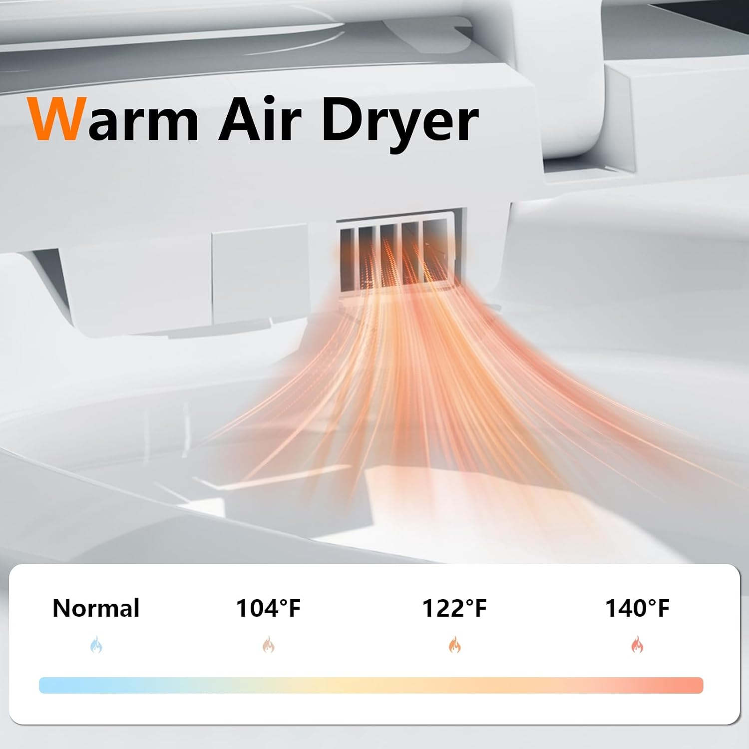Smart Toilet With Bidet Built In, Smart Bidet Toilet for Bathrooms, Toilet with Warm Water Sprayer & Dryer, Foot Sensor Operation, Heated Bidet Seat, Auto Smart Toilet with LCD Display White