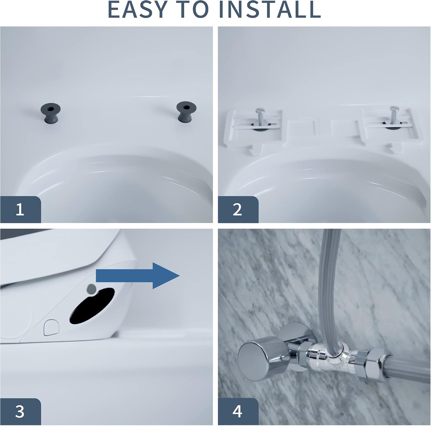 X1 Electric Bidet Seat for Elongated Toilets with Remote Control- Electronic Heated Toilet Seat with Endless Warm Water and Multifunctional Wash Functions，White，Easy Installation